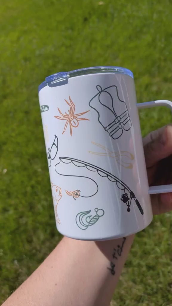 Tasse acier inoxydable double paroi 16oz | Myrtille design
